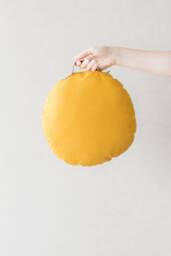 Portable Children's Pillow With Handle in Eco-Leather White, Pink, Light Blue, Mustard, Aqua Green & Mauve