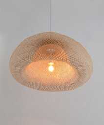 Woven Bamboo Pendant Light Lampshade Handmade Wooden Lamp Hanging Repurposed Fishing Trap Basket Restaurant Wedding Lighting Natural Rustic