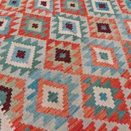 Handmade Afghan Chobi Kilim Rug 9.4x6.5 Wool Farmhouse Rug - thumbnail 2