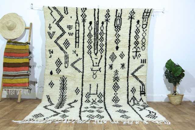 Handmade Beni Mrirt Wool Rug, Natural Beige Moroccan Berber Rug - image 1