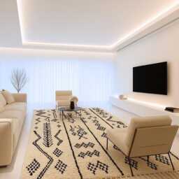 Handmade Beni Mrirt Wool Rug, Natural Beige Moroccan Berber Rug - thumbnail 2