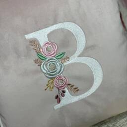 Baby Girl Gift Cushion, Personalised Name Custom Pink Bedroom Personalized Cushion - Made To Order - thumbnail 3