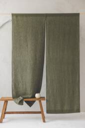 Thick Linen Noren Curtain For Doorway - Eco-Friendly Privacy Divider Japanese Style Homes Sustainable Room Decor - thumbnail 1