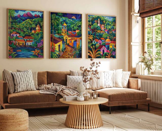 Set Of 3 El Salvador Posters, Travel Prints, Art, Botanical Decor, Floral Latin America Wall Decor - image 1