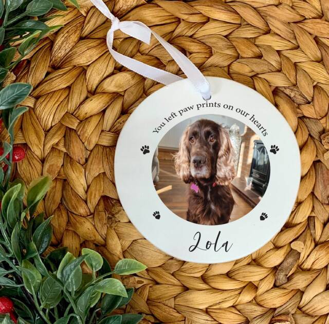 Personalized Pet Photo Memorial Ornament, Custom Dog Remembrance Gift - image 1