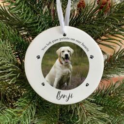 Personalized Pet Photo Memorial Ornament, Custom Dog Remembrance Gift - thumbnail 2