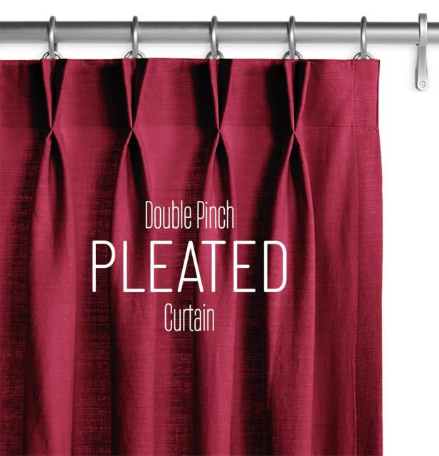 Double Pinch Pleated Curtains, French Pleat Extra Long/Wide Panels, Drapes, Modern Living Room Curtains - image 1