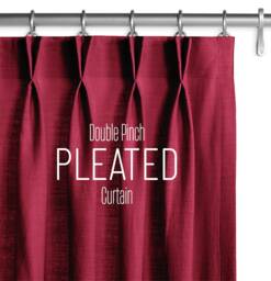 Double Pinch Pleated Curtains, French Pleat Extra Long/Wide Panels, Drapes, Modern Living Room Curtains - thumbnail 1
