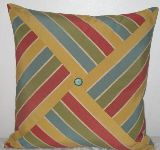 "Triangles Cut Decorative Pillow Cover in 24""x 24" - image 1