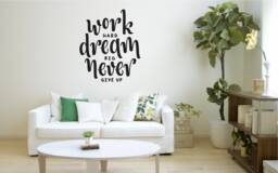 Work Hard Dream Big Never Give Up Wall Decal Motivation Quote Decor Sticker Art Vinyl Good Home Decoration Gift Idea - thumbnail 1