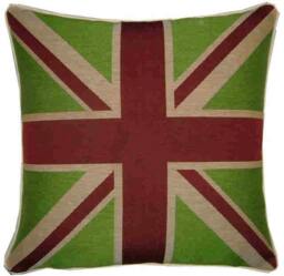 Union Jack Lime Green Square Tapestry Cushion Pillow Sham Cover - thumbnail 1