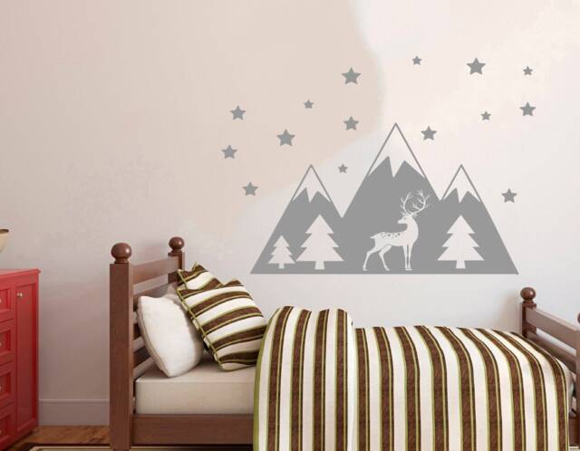 Mountain Wall Decal Adventure Nursery Decor, Removable Vinyl Sticker 2187 - image 1