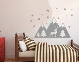 Mountain Wall Decal Adventure Nursery Decor, Removable Vinyl Sticker 2187 - thumbnail 1