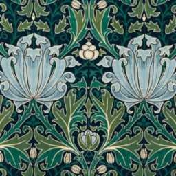 William Morris Helena, Arts & Crafts, Indigo/Boughs, Teal Blue Green Cotton Velvet Cushion Cover, Throw Pillow Home Decor - thumbnail 3