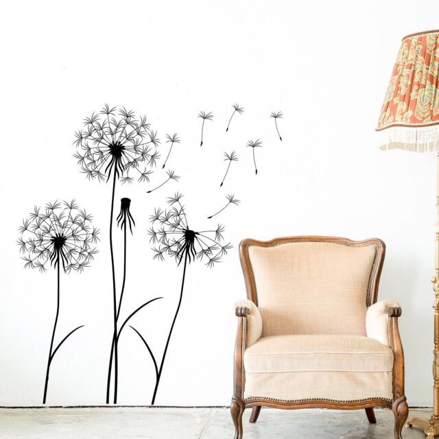 Dandelion Seeds Vinyl Wall Decal Blowing in The Wind Flower Decor P77 - image 1