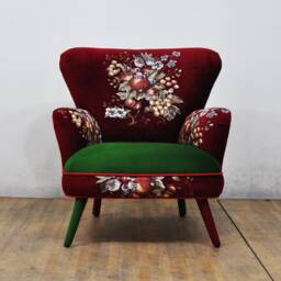 Gobelin Armchair - Green & Maroon - thumbnail 3
