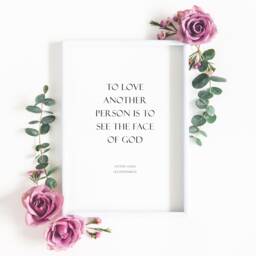 Romantic Print - To Love Another Person Is See The Face Of God Les Mis??rables Quote Wall Art Typography Poster Unframed - thumbnail 1