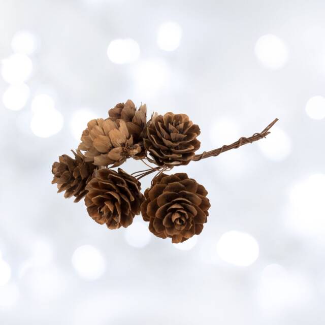 Natural Pinecones On Wire, Christmas Wreath Supplies - image 1