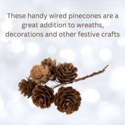 Natural Pinecones On Wire, Christmas Wreath Supplies - thumbnail 3