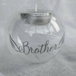 Personalised Memory Tea Light Holder - Feather Gift in Loving Memorial Candle Loved One Candle Condolence - thumbnail 3