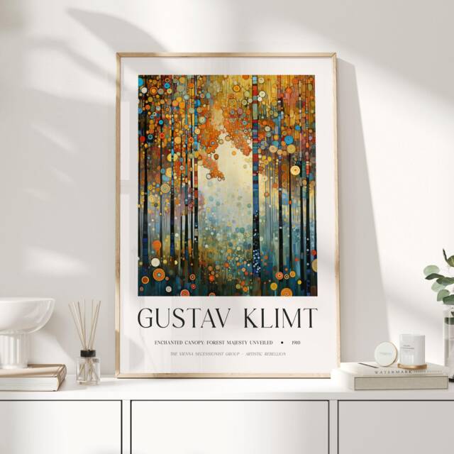 Gustav Klimt, Klimt Poster, Museum Exhibition Wallart Print, Poster Tree Of Life, Forest - image 1