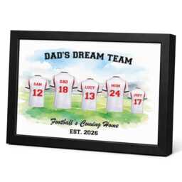 Personalized Football Strip Family Print, Custom Team Wall Art, Dad's Dream Gift, Fan Poster - thumbnail 1