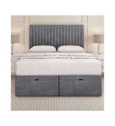 Plush Velvet Ottoman Bed With 54 - thumbnail 1