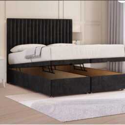Plush Velvet Ottoman Bed With 54 - thumbnail 2