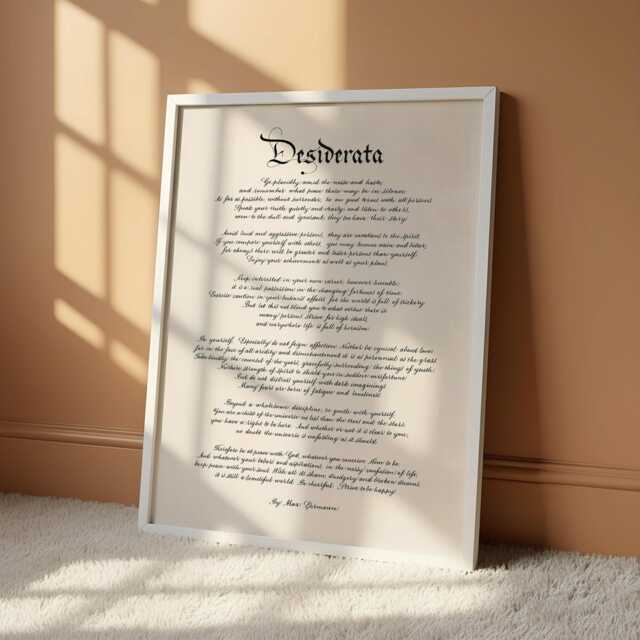 Desiderata Poem Calligraphy Print - Max Ehrmann Inspirational Wall Art Fine Typography Mindfulness Wellness Gift - image 1