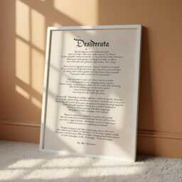 Desiderata Poem Calligraphy Print - Max Ehrmann Inspirational Wall Art Fine Typography Mindfulness Wellness Gift - thumbnail 1