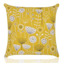 Bergen Mustard Yellow Floral Cushion, Handmade Home Decor