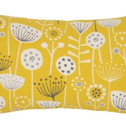 Bergen Mustard Yellow Floral Cushion, Handmade Home Decor - thumbnail 2