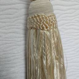 Ivory Organza Modern Tiebacks-Curtain Tie Backs.modern Tassel Hold Backs - thumbnail 3
