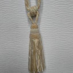 Ivory Organza Modern Tiebacks-Curtain Tie Backs.modern Tassel Hold Backs - thumbnail 4
