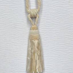Ivory Organza Modern Tiebacks-Curtain Tie Backs.modern Tassel Hold Backs - thumbnail 2