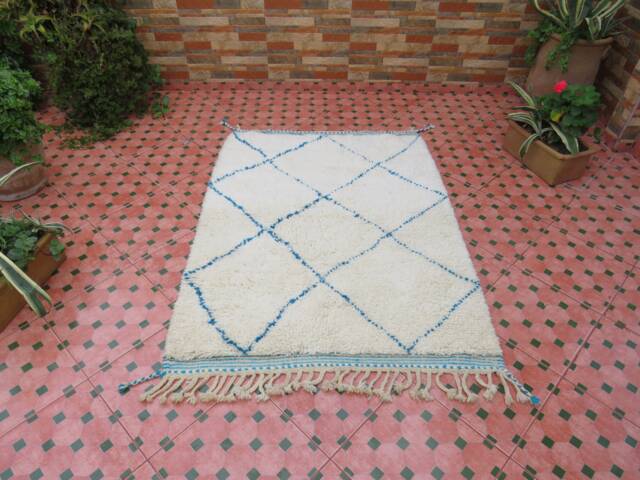 Beni Ourain Rug-Custom Azilal Rug - Moroccan Rug - Handmade Wool Abstract Moroccan Berber Rug - Azilal Berber Handwoven - image 1