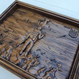 Russian Warship Go Fk You, Wooden Carving, Wood Panel, Wall Decor Carving - thumbnail 3