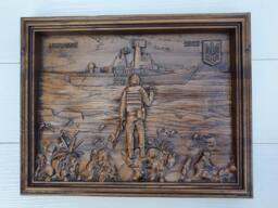 Russian Warship Go Fk You, Wooden Carving, Wood Panel, Wall Decor Carving - thumbnail 1