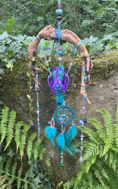 Dreamchaser Druid Wolf Skull Hanging Ornament 75cm X 21cm - image 1