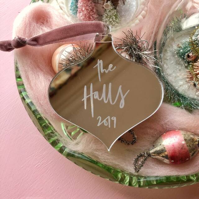 Handwritten Personalized Family Christmas Bauble Rose Gold Acrylic Heirloom - image 1