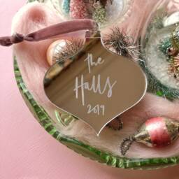 Handwritten Personalized Family Christmas Bauble Rose Gold Acrylic Heirloom - thumbnail 1