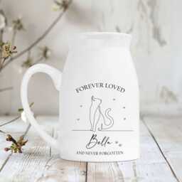 Cat Memorial Flower Vase, Cat Remembrance Gif, Pet Loss Uk, Personalised Pet Gift, Cat Candle, Cat, Bereavement Keepsake - thumbnail 4