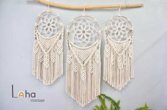 Large Macrame Dreamcatcher Wall Hanging, Handmade Boho Decor in Custom Colors - image 1