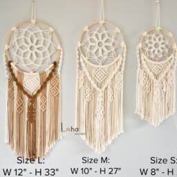 Large Macrame Dreamcatcher Wall Hanging, Handmade Boho Decor in Custom Colors - thumbnail 3