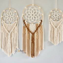 Large Macrame Dreamcatcher Wall Hanging, Handmade Boho Decor in Custom Colors - thumbnail 2