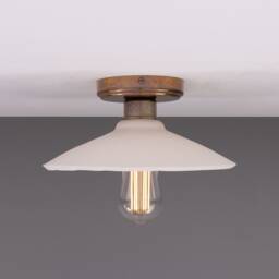 Pyrus Organic Ceramic Ceiling Light Matte White Striped 11 - thumbnail 2