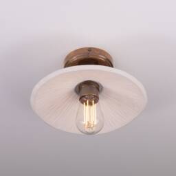 Pyrus Organic Ceramic Ceiling Light Matte White Striped 11 - thumbnail 3