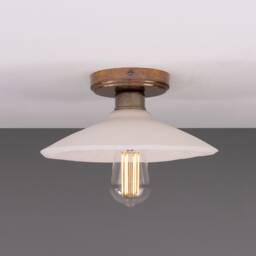 Pyrus Organic Ceramic Ceiling Light Matte White Striped 11