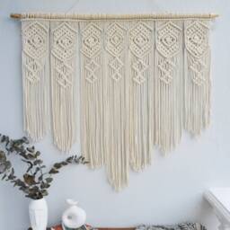 Handmade Macrame Curtain Wall Hanging, Boho Decor, Door Nursery, Housewarming, Home Gift, Bohemian Decor - thumbnail 3
