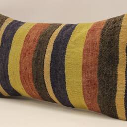 Vintage Kilim Pillow Cover 10x20, Turkish Wool Cushion - thumbnail 3